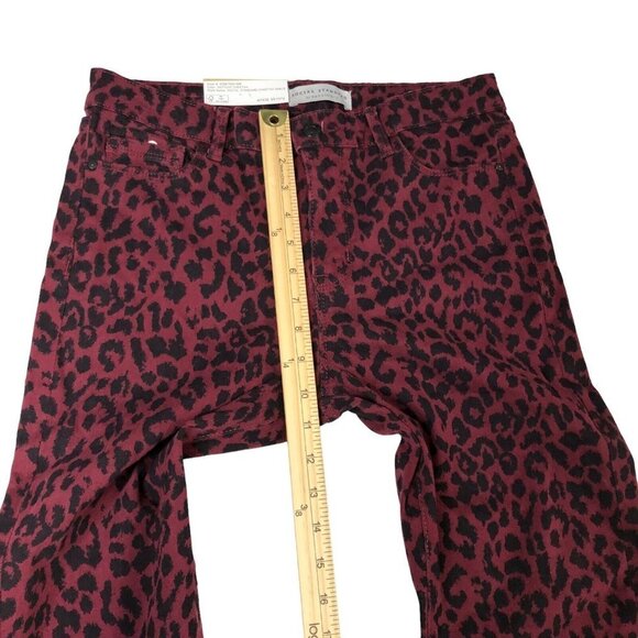 Social Standard by Sanctuary NWT Red Cheetah Mid Rise Ankle Skinny Pants Size 8 - Picture 8 of 12
